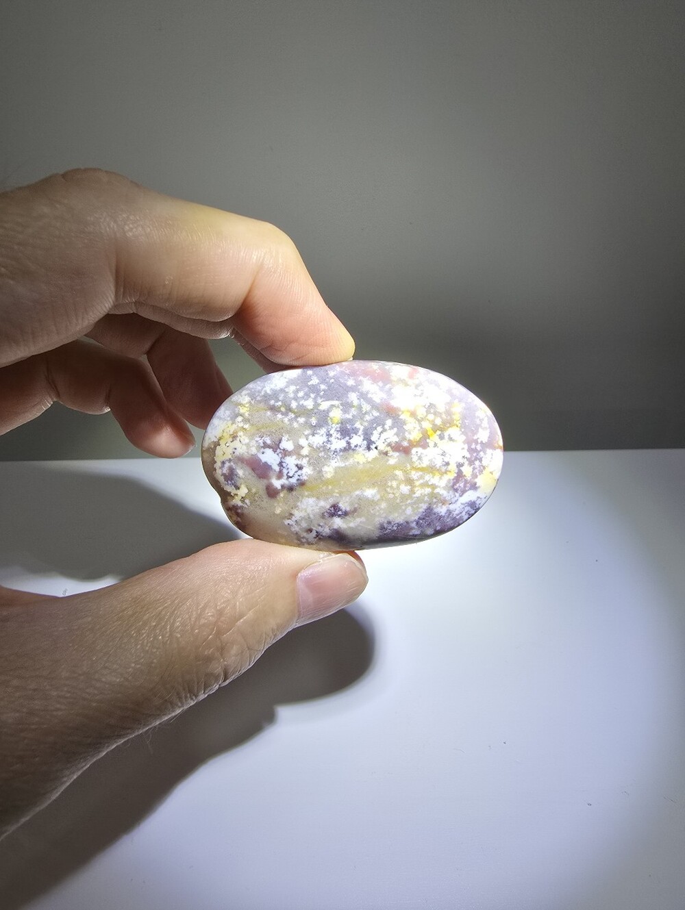 Flower Agate Crystal Palmstone #A